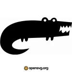 Alligator Silhouette Icon, Cartoon Alligator Animal Svg vector