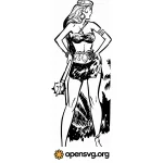 Amazon Hero Woman Cartoon Character Svg vector