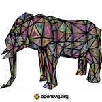 Elephant Colorful 3d Shape Svg vector