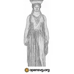Ancient Greek Woman 3d Statue Svg vector