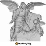 European Angel 3d Statue Character Svg vector