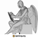 Stone Angel 3d Statue Character Svg vector