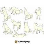 Cut Dog Pattern, Outlined Dog Animal Svg vector