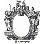 Antique Oval Frame With Greek Character Svg vector