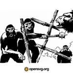 Apes Fighting Character Svg vector
