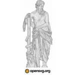 Greek Asclepius 3d Statue Svg vector