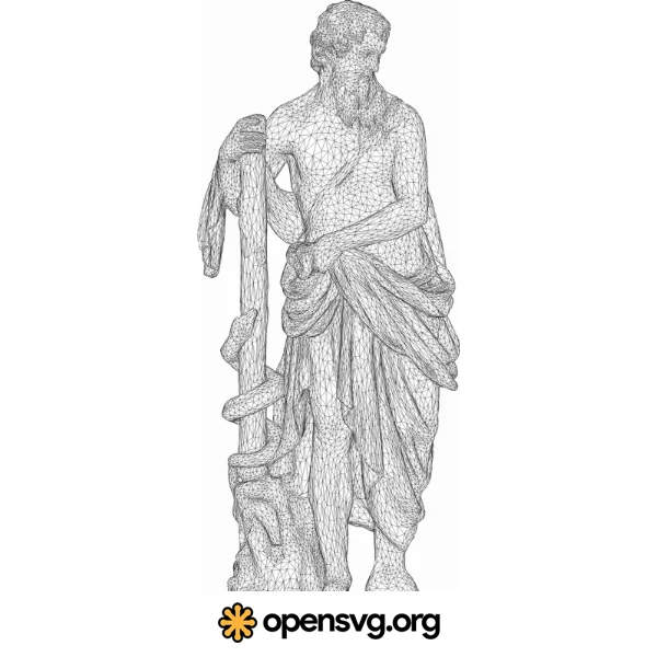 Greek Asclepius 3d Statue