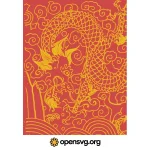 Asian Dragon Vintage Ilustration Svg vector