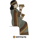 History Assyrian Princess Character Svg vector