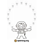 Cartoon Astronaut Svg vector