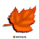 Autumn Orange Leaf Svg vector