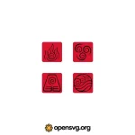 Airbender Square Shape With Symbol Svg vector