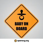 Baby On Board Sign Board Svg vector