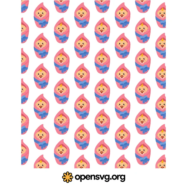 Cute Baby Icon Seamless Pattern