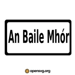 Ballymore Road Sign Board Svg vector