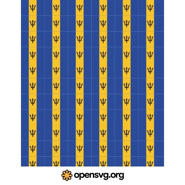 Barbados Flag Seamless Pattern Background