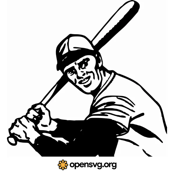 Baseball Player Man, Silhouette Character