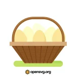 Basket With Egg Svg vector
