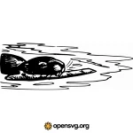 Beaver Animal In The River, Comic Illustration Svg vector