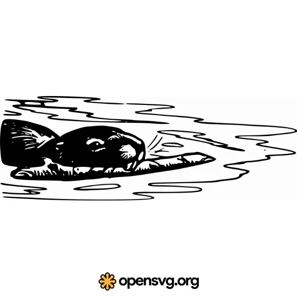 Beaver Animal In The River, Comic Illustration