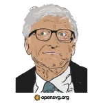 Bill Gates Portrait Svg vector