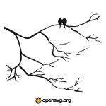 Couple Birds On A Branch Tree Svg vector