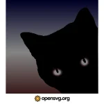 Black Cat With Bright Eyes Svg vector