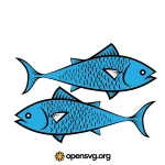 Blue Sea Fish Svg vector