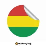 Bolivia Flag, Round Sticker Svg vector