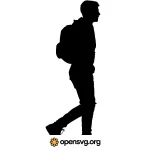 Silhouette Boy Walking, Man Character Svg vector