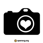Camera Icon With Heart On Len Svg vector