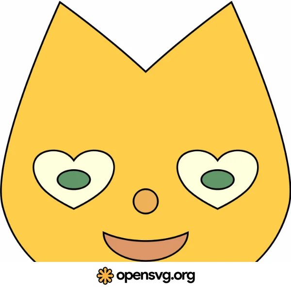 Cartoon Cat Face, Funny Cat, Outlined Animal