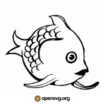 Cartoon Goldfish, Fish Animal Cartoon Character Svg vector