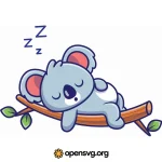 Cute Cartoon Koala Animal Sleeping Svg vector