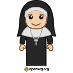 Cartoon Nun Character Svg vector