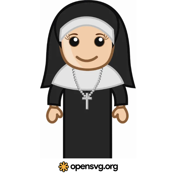 Cartoon Nun Character