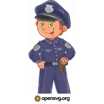 Cartoon Police Man Svg vector