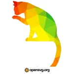 Cat Colorful Silhouette Svg vector