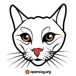 Cat Head Outlined Svg vector