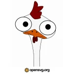 Cartoon Chicken Head, Cartoon Animal Character Svg vector