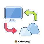 Computer Cloud Data Icon Svg vector
