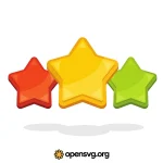 Colorful 3d Stars Rating Icon Svg vector