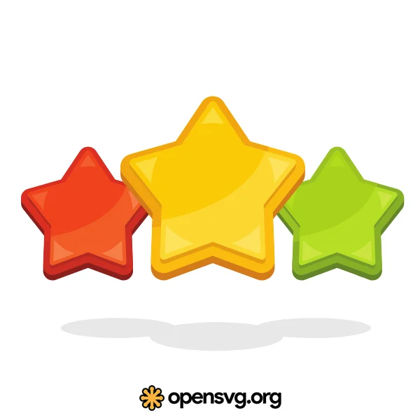 Colorful 3d Stars Rating Icon