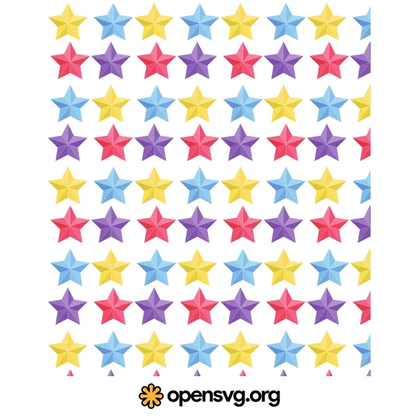 Colorful 3d Star Seamless Pattern Background