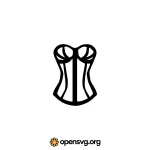 Corset Fashion Outlined, Clothes Icon Svg vector