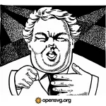 Illustration Of Coughing Man Comic Character Svg vector