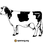 Black White Cow Animal Svg vector