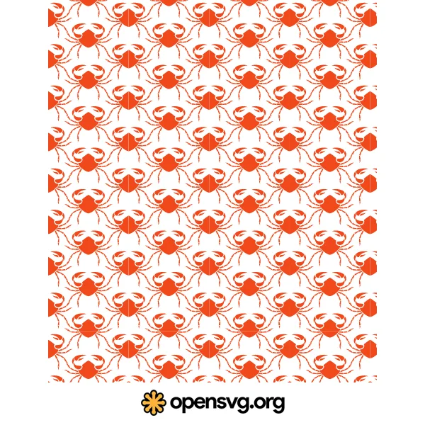 Orange Crab Seamless Pattern Background