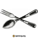Fork And Spoon, Household Utensil Svg vector
