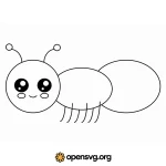 Outlined Cute Ant Animal Svg vector